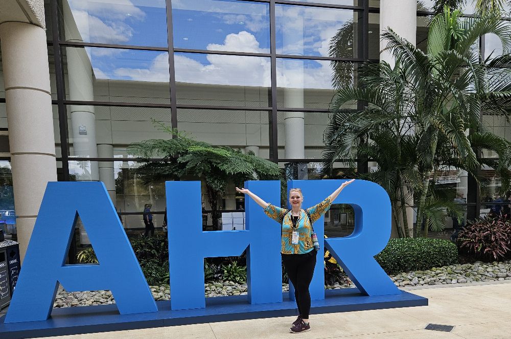 Valerie Heck Owner of Family First Comfort HVAC at the Annual AHR Convention